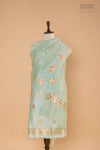Mint Blue Handwoven Banarasi Chiniya Silk Suit Piece