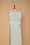 Mint Blue Handwoven Banarasi Chiniya Silk Suit Piece