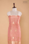 Peach Handwoven Banarasi Tissue Silk Suit Piece