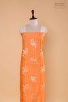 Orange Handwoven Banarasi Chiniya Silk Suit Piece