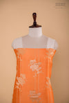 Orange Handwoven Banarasi Chiniya Silk Suit Piece
