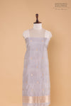 Grey Handwoven Banarasi Silk Suit Piece
