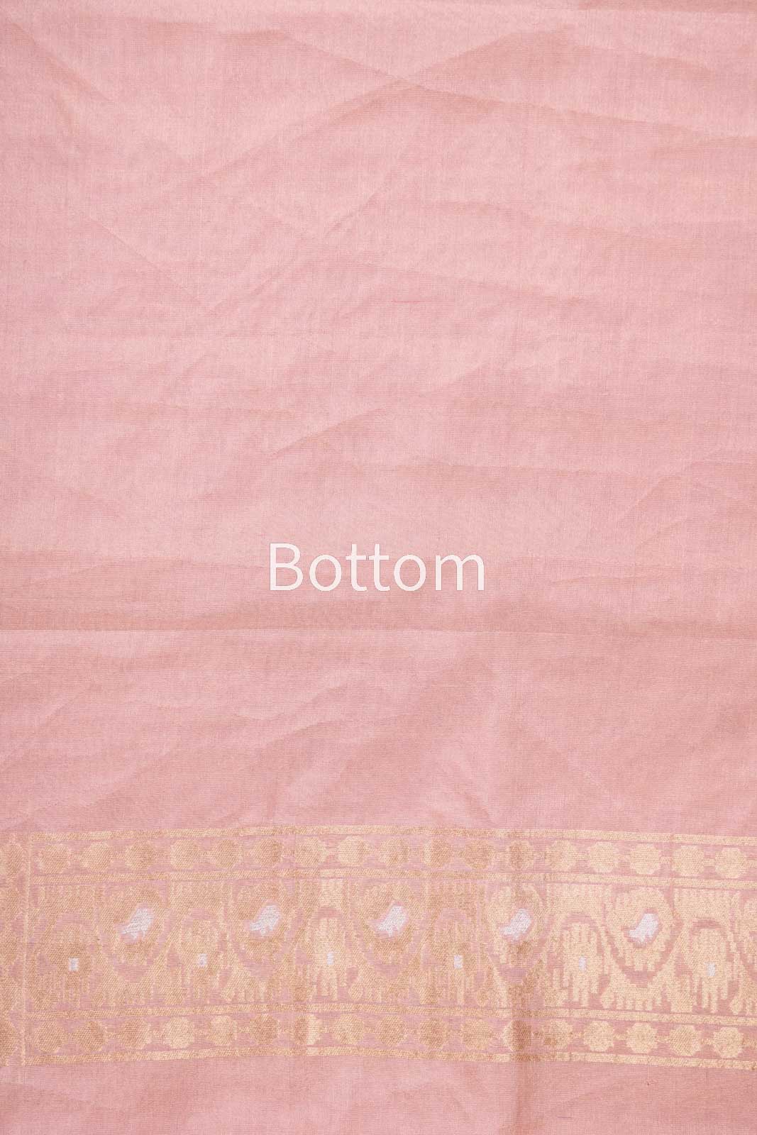 Baby Pink Handwoven Banarasi Tissue Silk Suit Piece