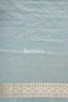 Mint Blue Handwoven Banarasi Tissue Silk Suit Piece