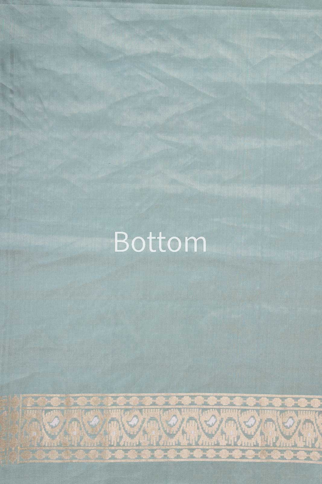 Mint Blue Handwoven Banarasi Tissue Silk Suit Piece