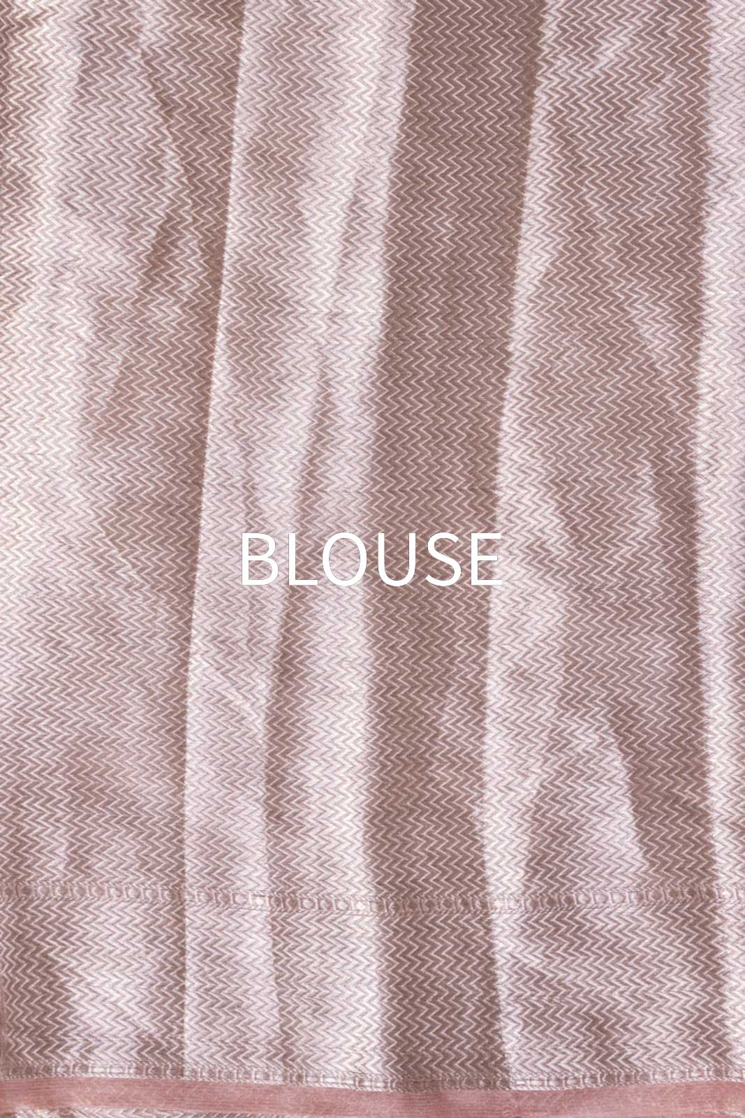 Baby Pink Handwoven Banarasi Tissue Silk Saree