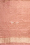 Peach Handwoven Banarasi Tissue Silk Suit Piece