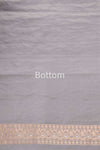 Grey Handwoven Banarasi Tissue Silk Suit Piece