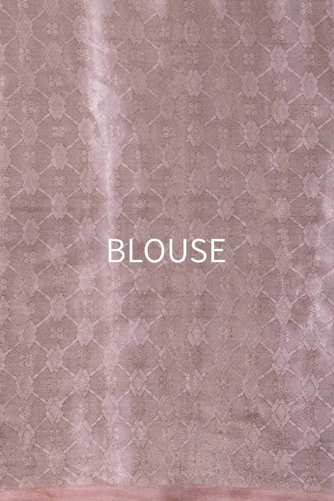 Peach Handwoven Banarasi Tissue Silk Saree