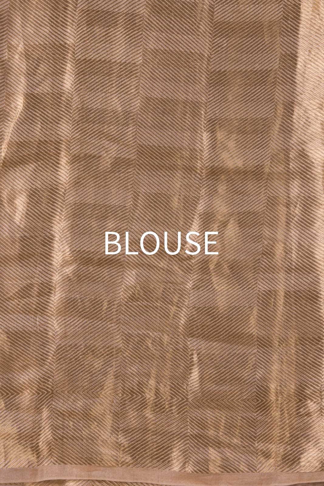 Beige Handwoven Banarasi Tissue Silk Saree