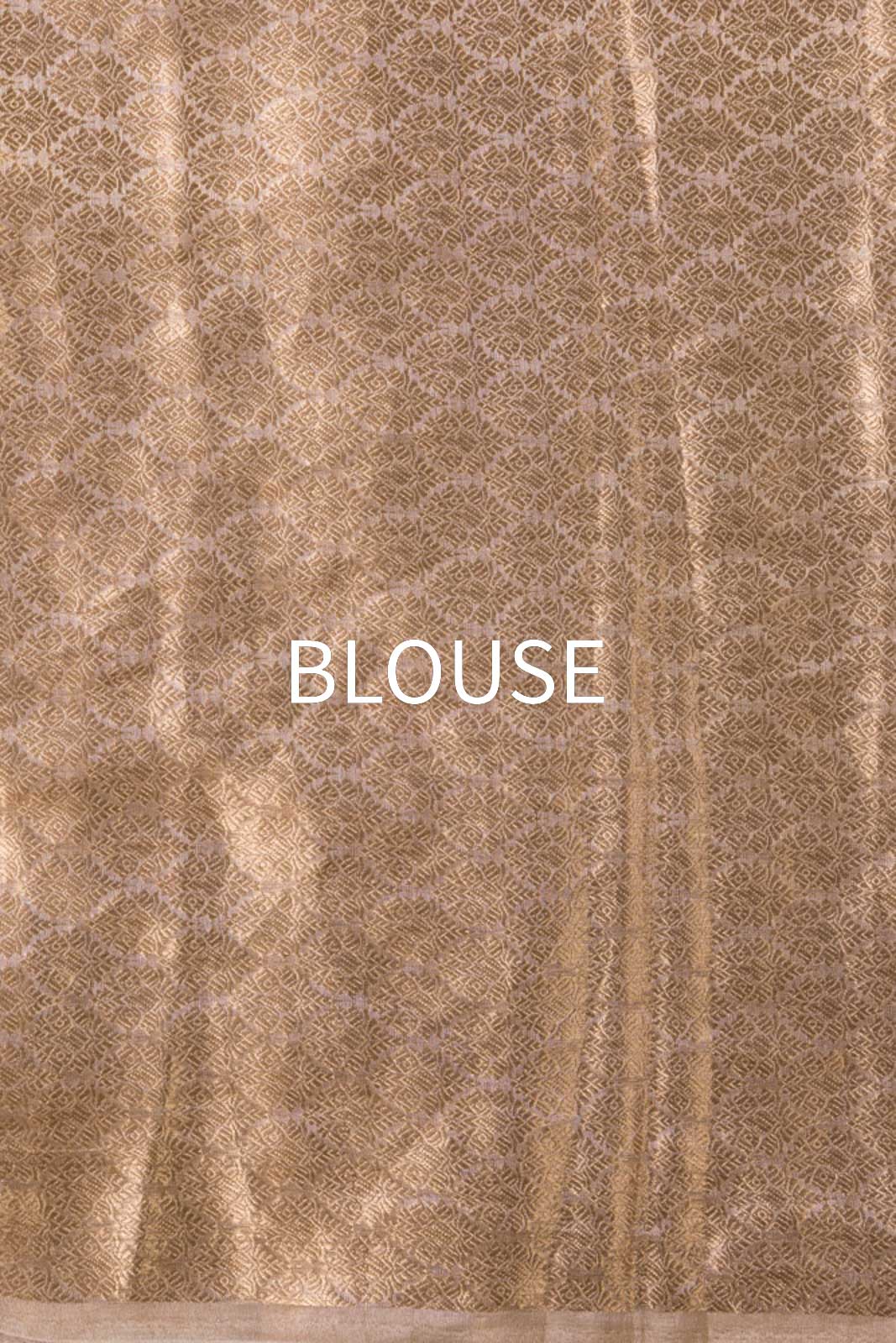 Beige Handwoven Banarasi Tissue Silk Saree