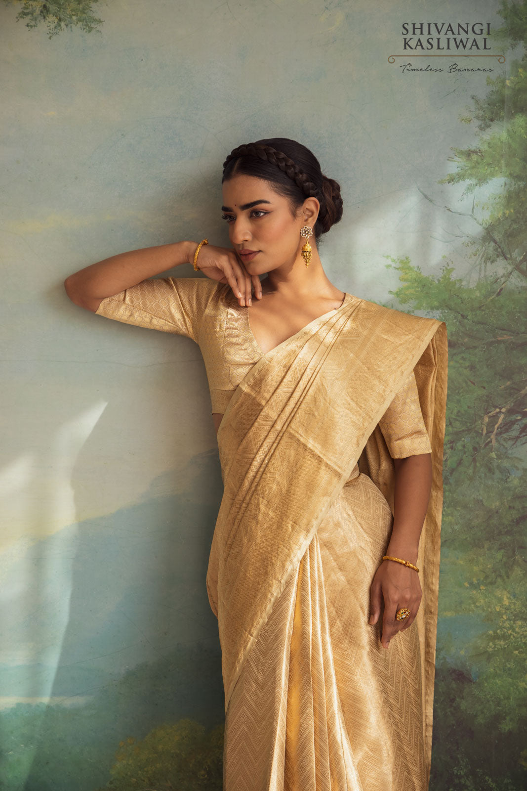 Gold Handwoven Banarasi Silk Saree