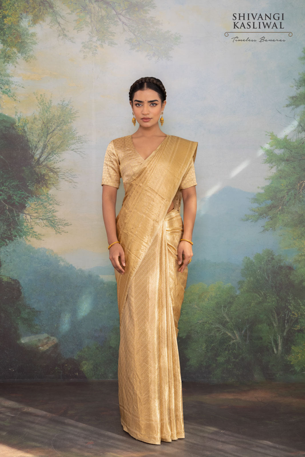Gold Handwoven Banarasi Silk Saree