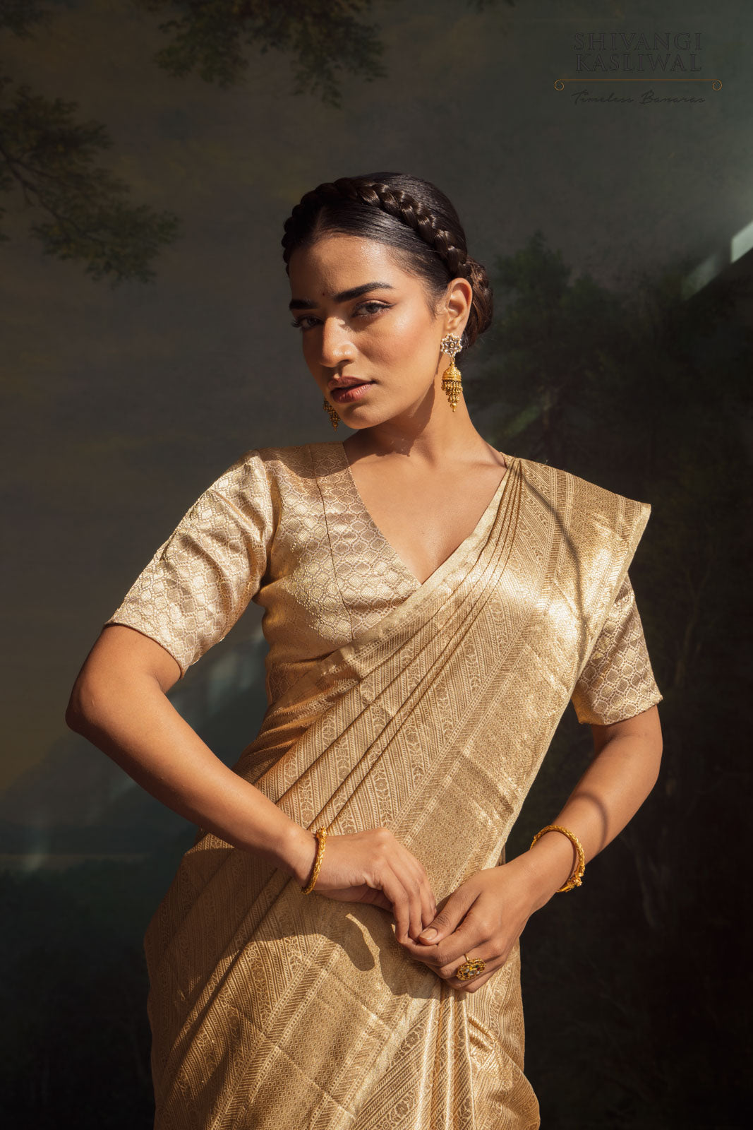 Gold Handwoven Banarasi Silk Saree