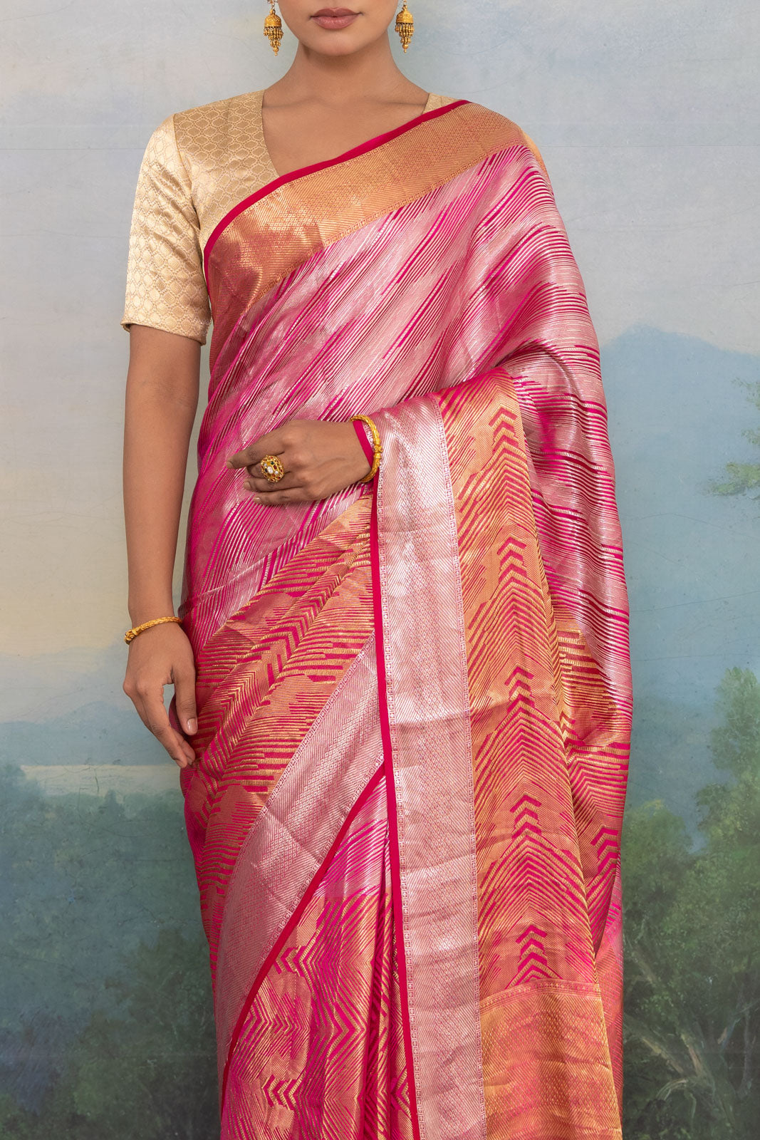 Pink Handwoven Banarasi Silk Saree