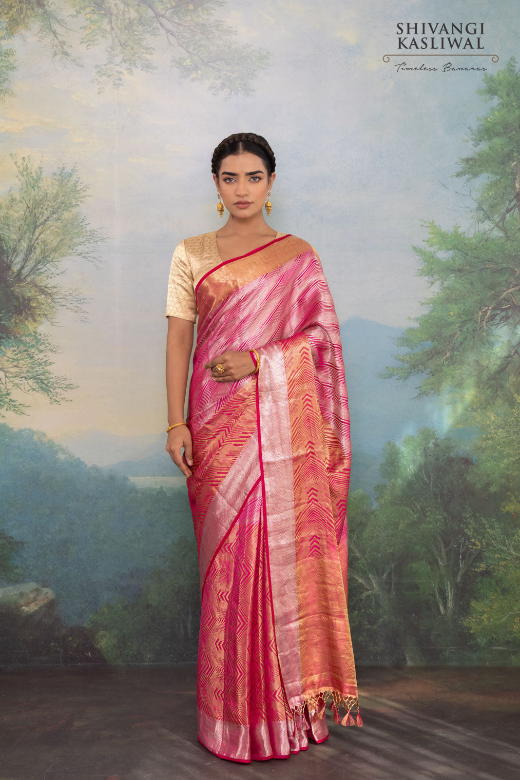Pink Handwoven Banarasi Silk Saree