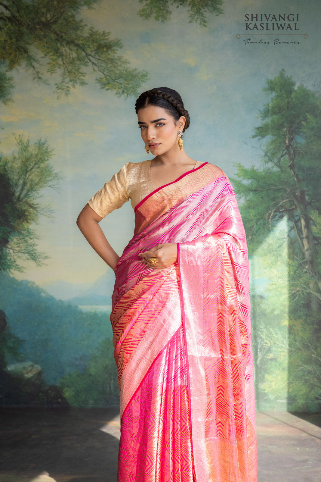 Pink Handwoven Banarasi Silk Saree