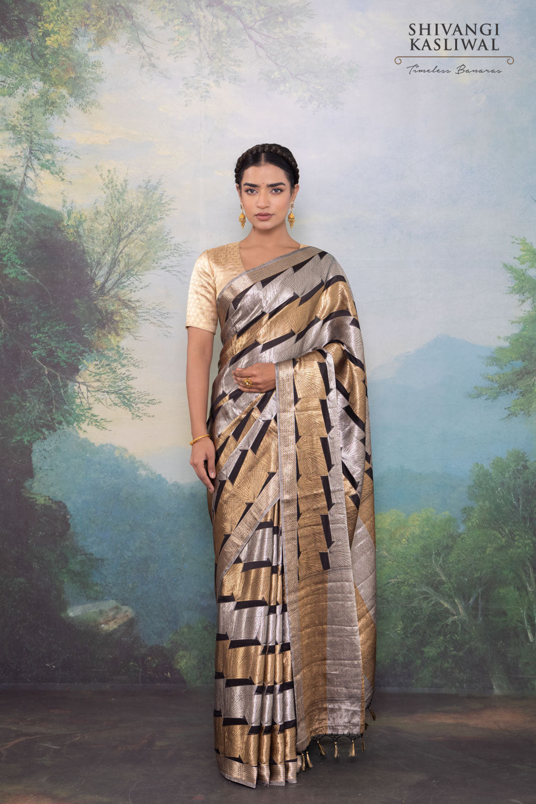 Black Handwoven Banarasi Silk Saree