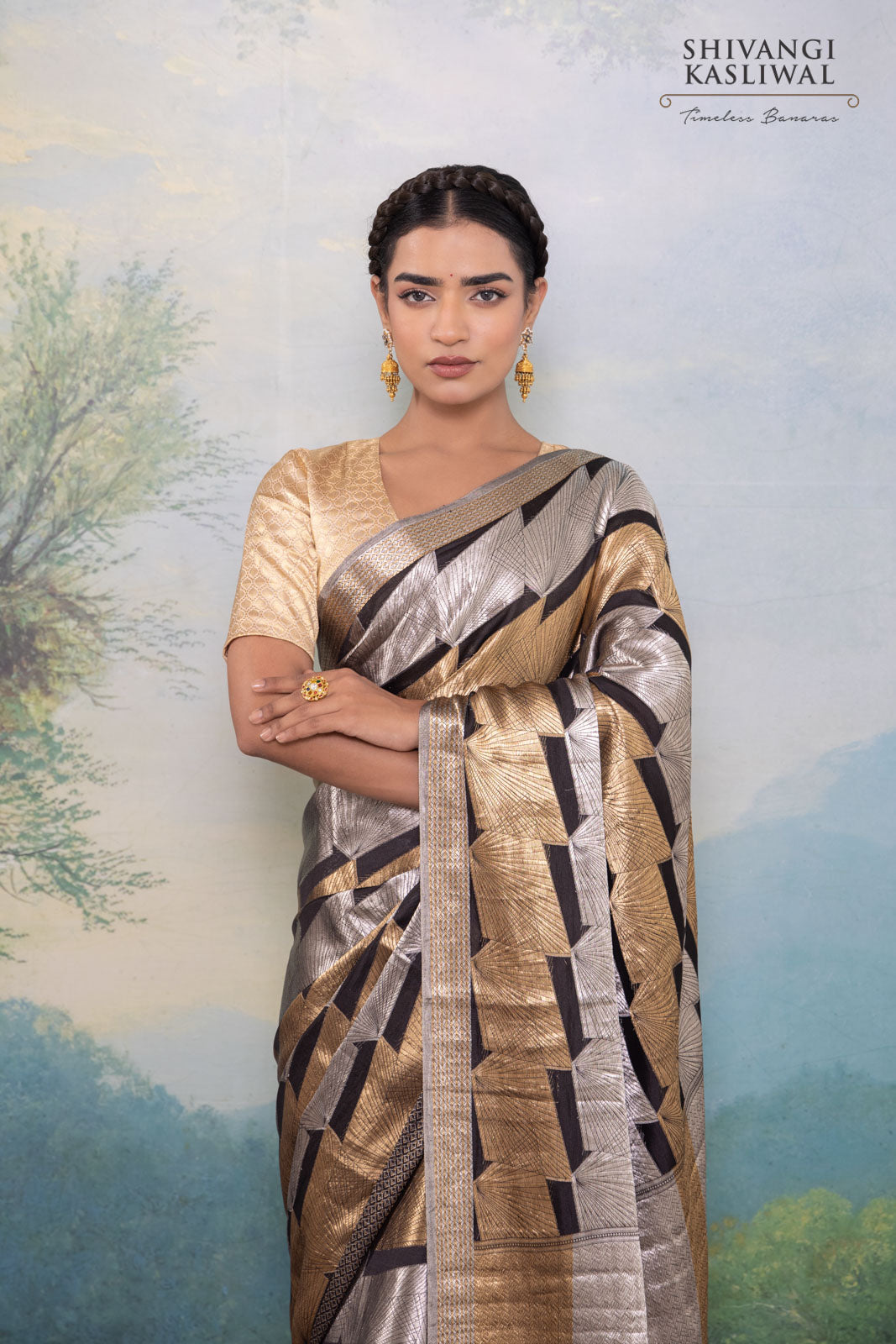 Black Handwoven Banarasi Silk Saree