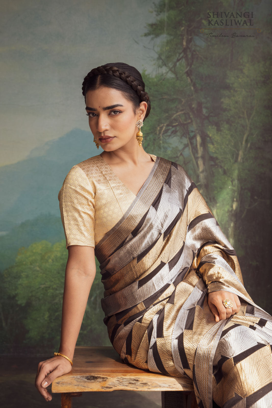Black Handwoven Banarasi Silk Saree