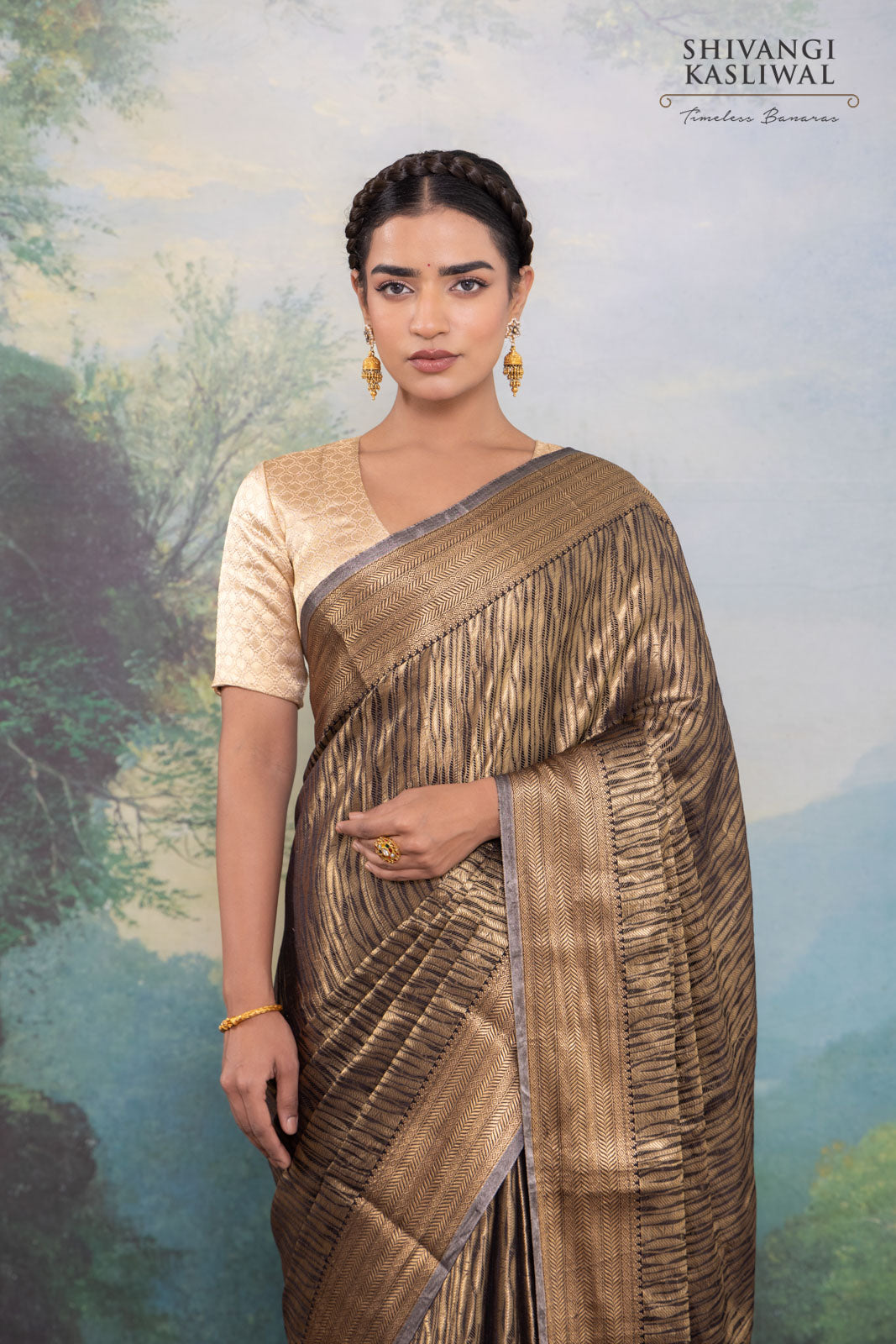 Black Handwoven Banarasi Silk Saree