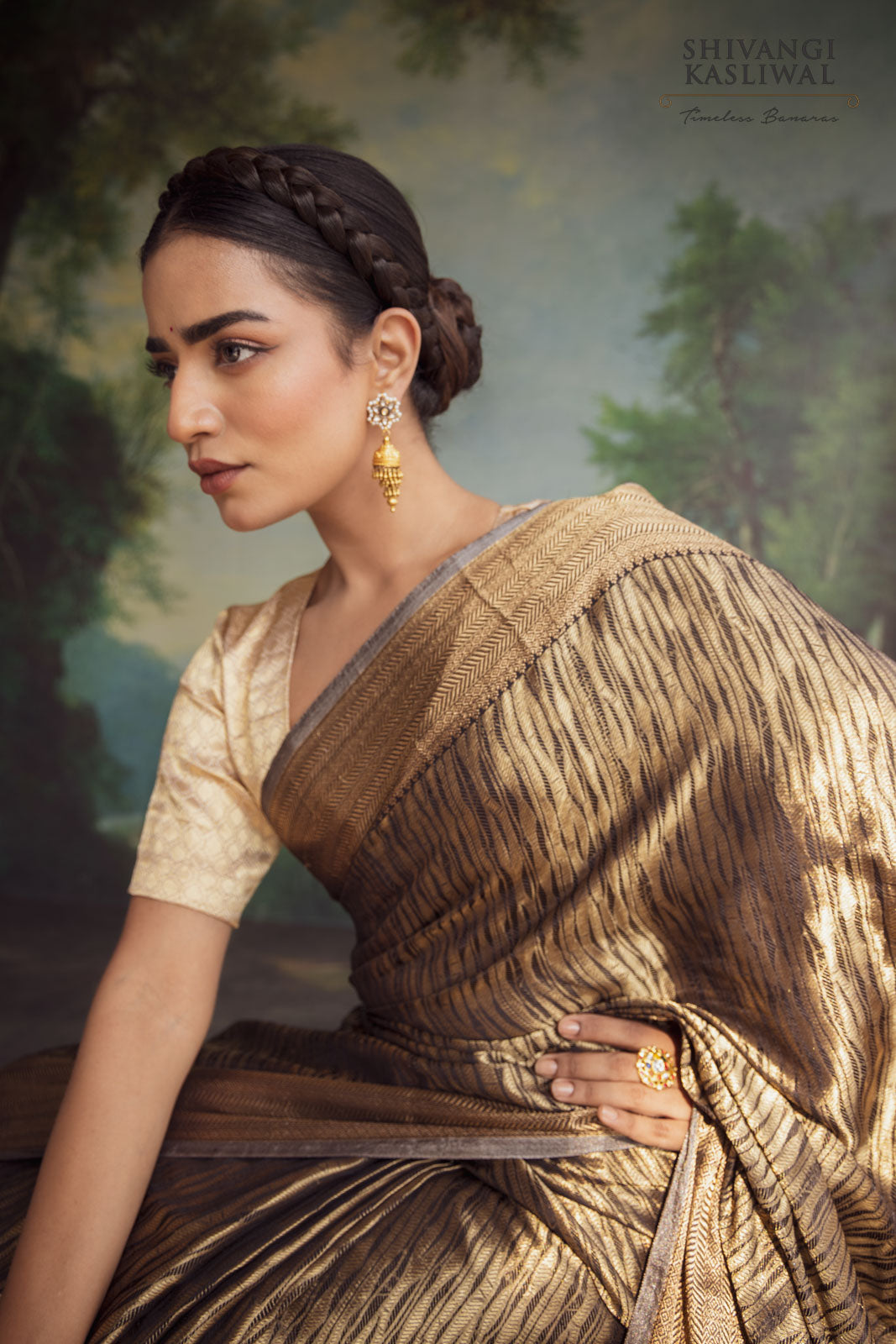 Black Handwoven Banarasi Silk Saree