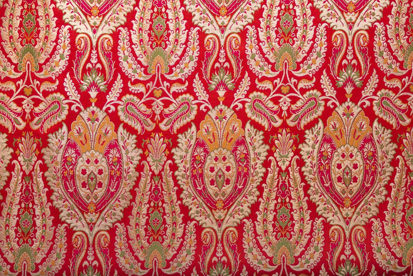 Red Handwoven Banarasi Brocade Fabric