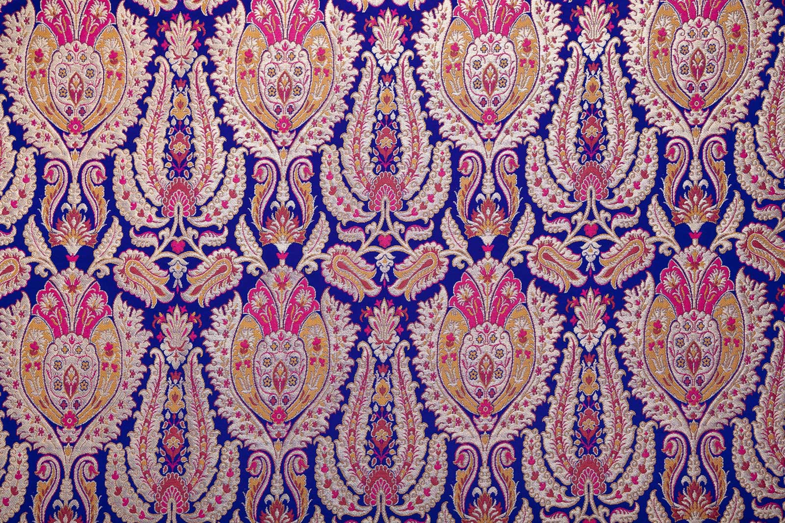 Royal Blue Handwoven Banarasi Brocade Fabric