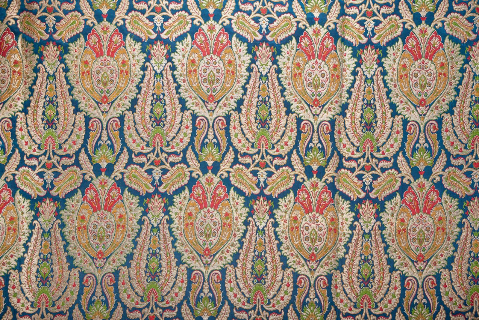 Blue Handwoven Banarasi Brocade Fabric