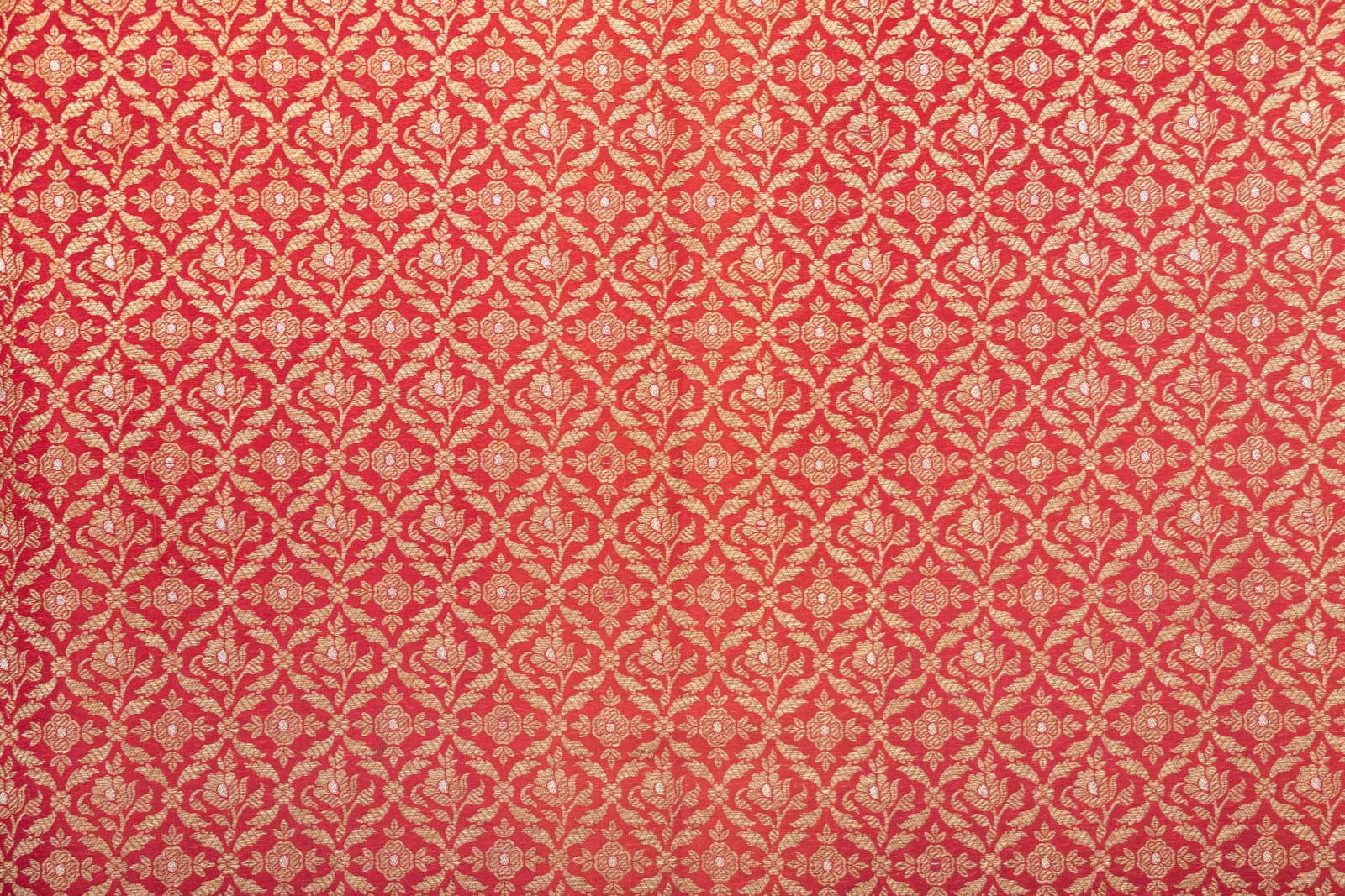 Red Handwoven Banarasi Brocade Fabric