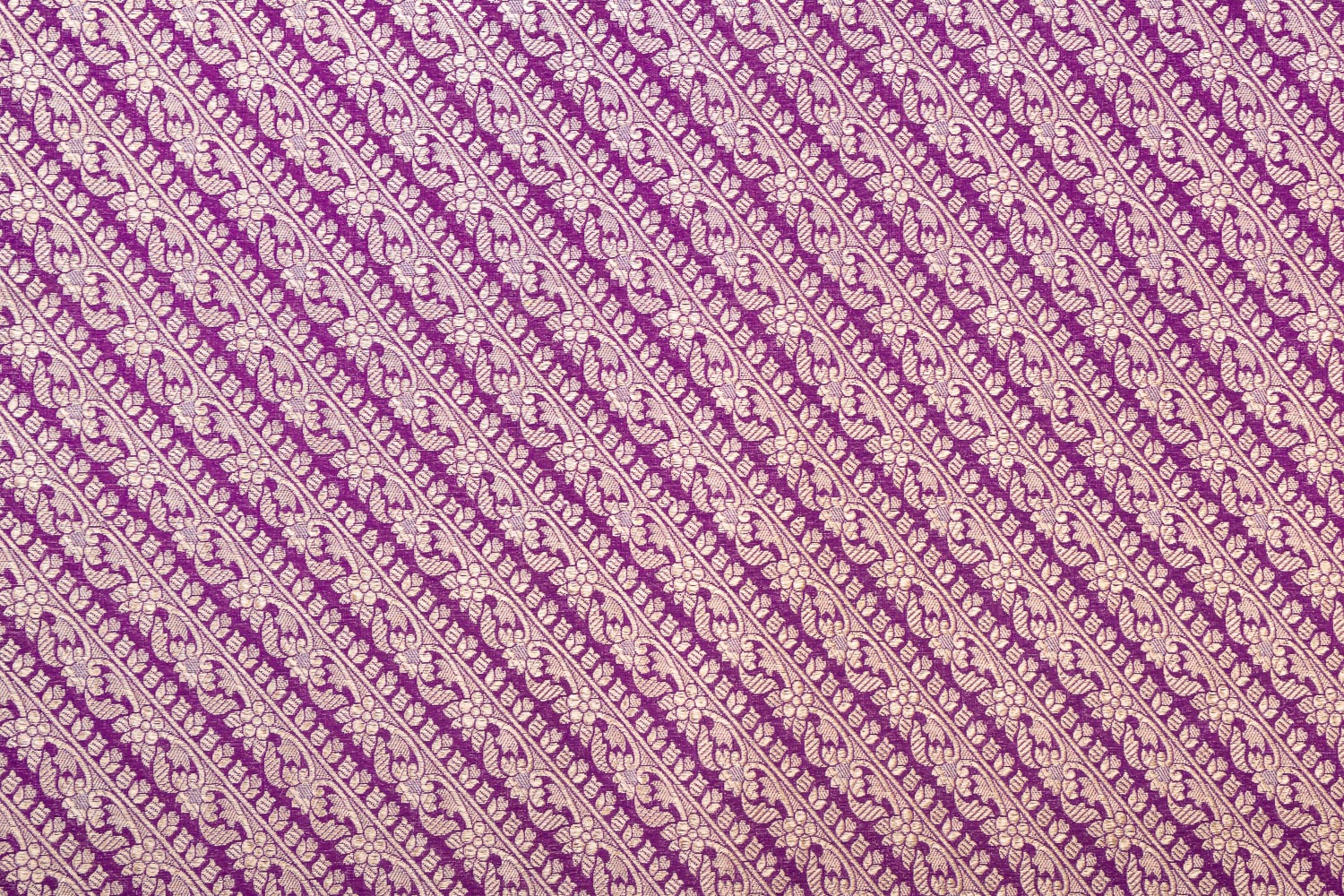 Purple Handwoven Banarasi Brocade Fabric