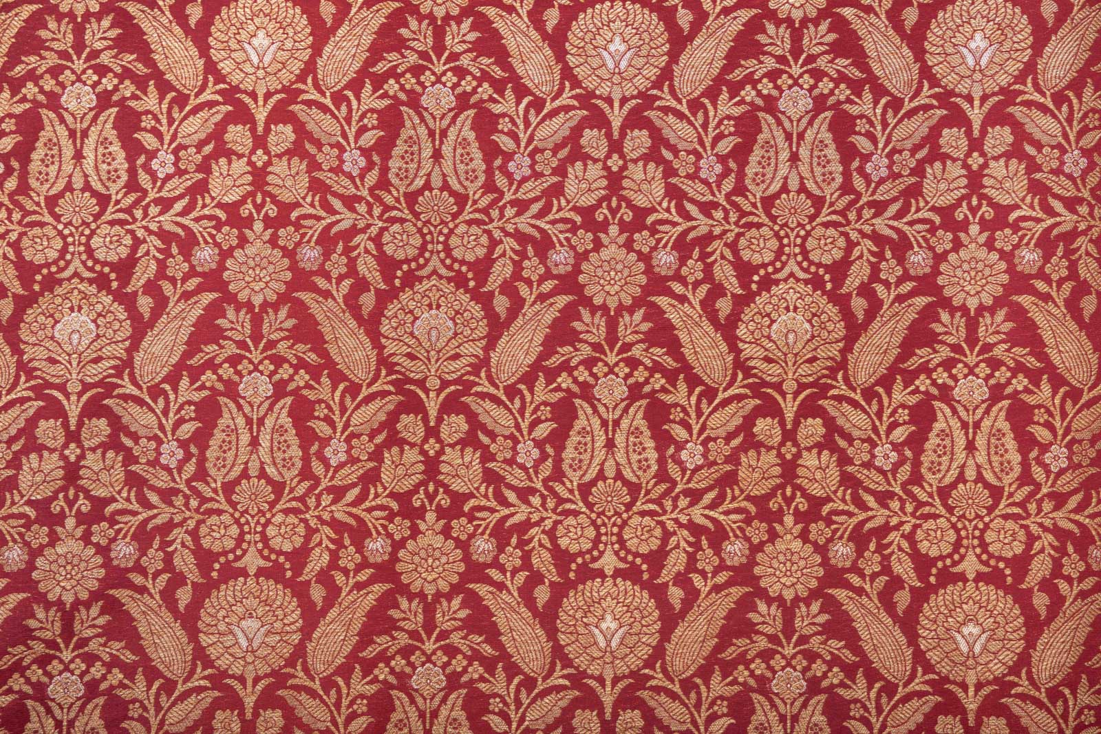 Maroon Handwoven Banarasi Brocade Fabric