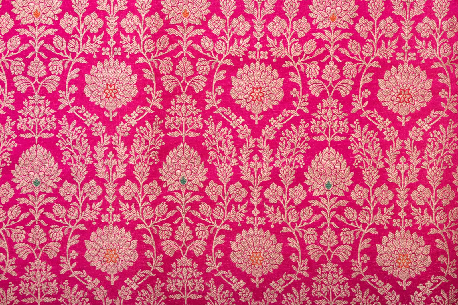 Fuchsia Pink Handwoven Banarasi Brocade Fabric