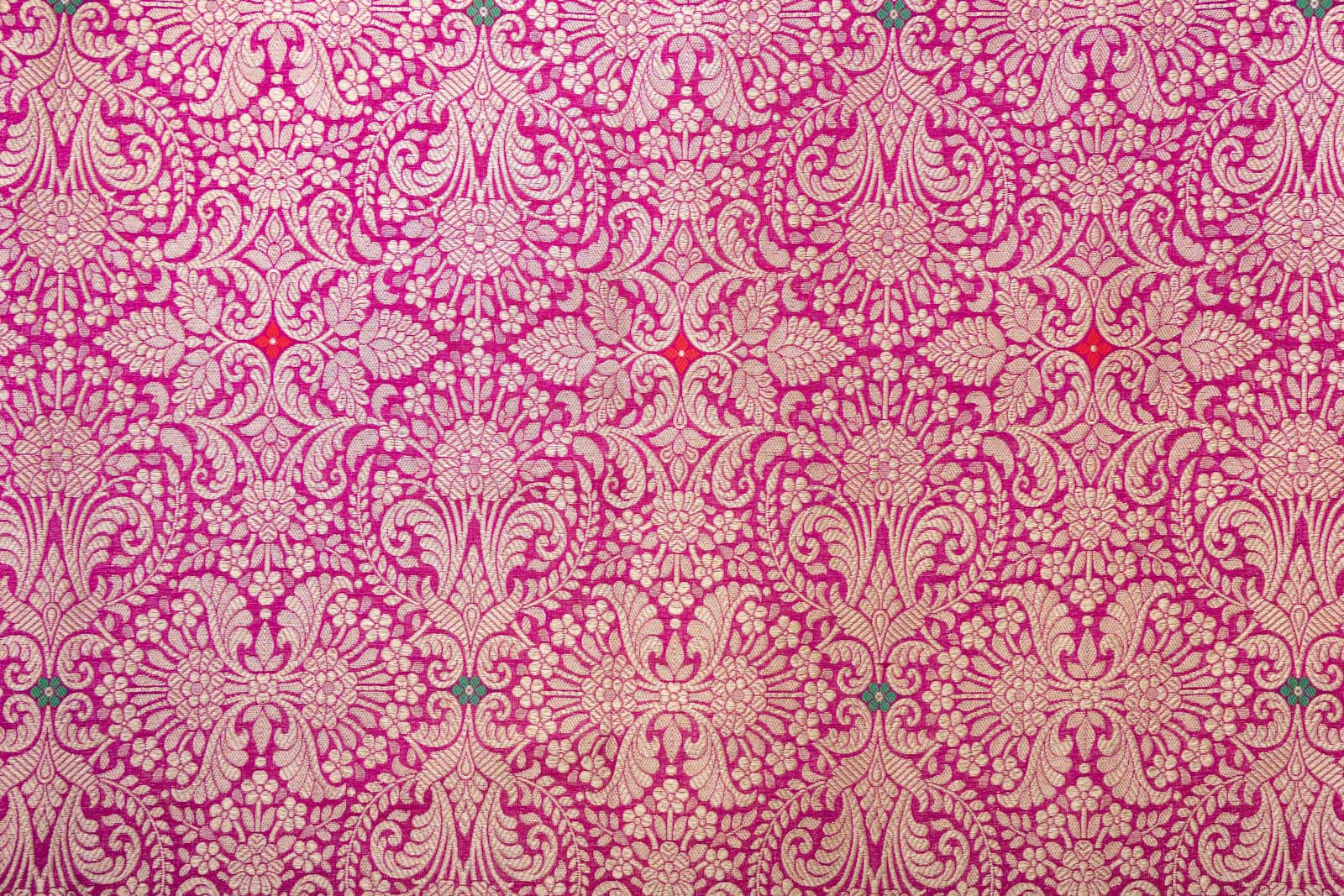 Magenta Pink Handwoven Banarasi Brocade Fabric