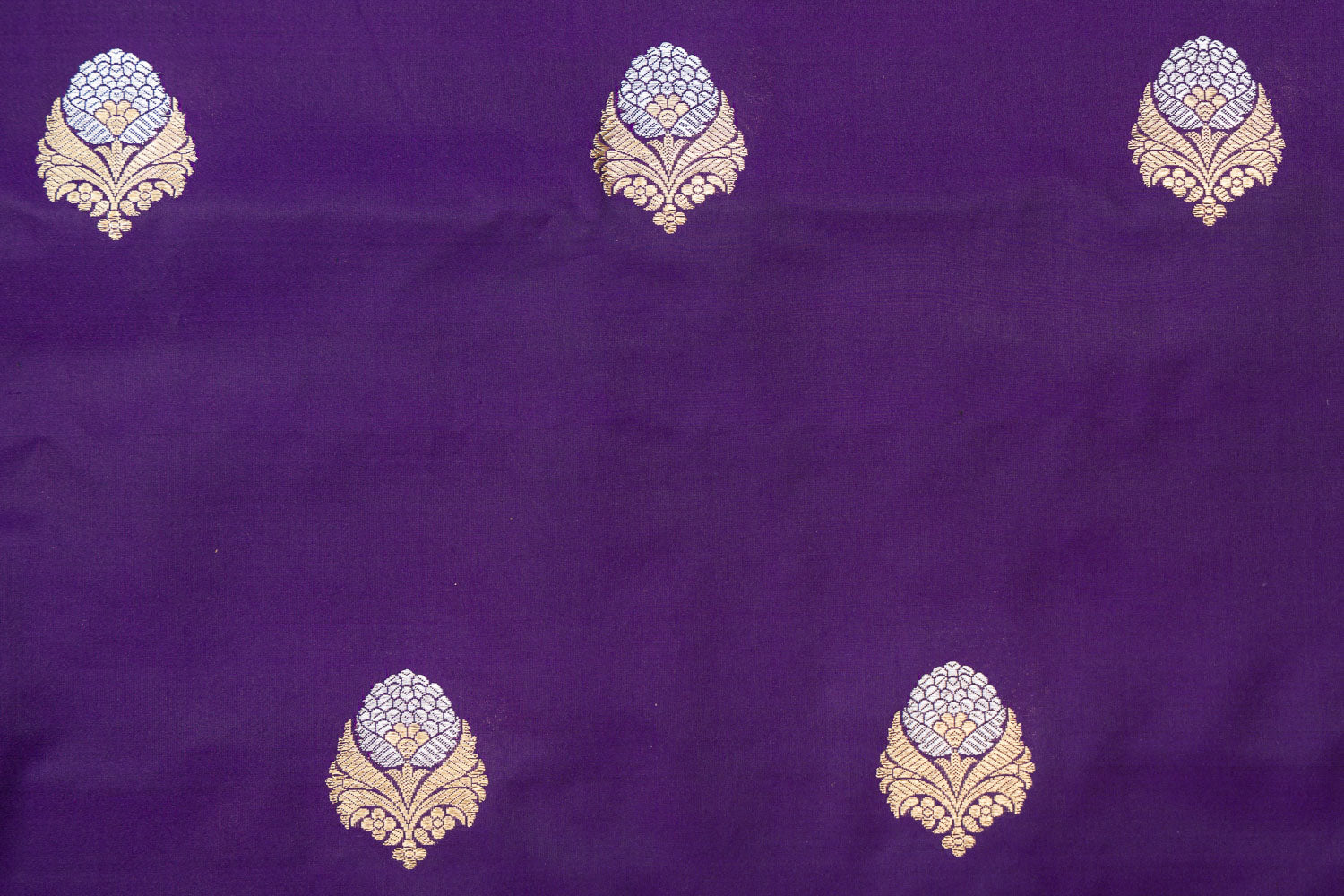 Purple Handwoven Banarasi Silk Fabric