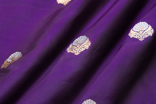 Purple Handwoven Banarasi Silk Fabric
