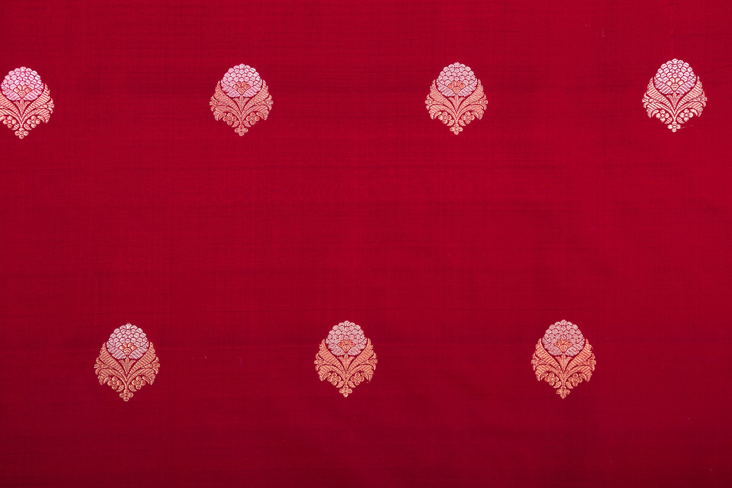 Maroon Handwoven Banarasi Silk Fabric