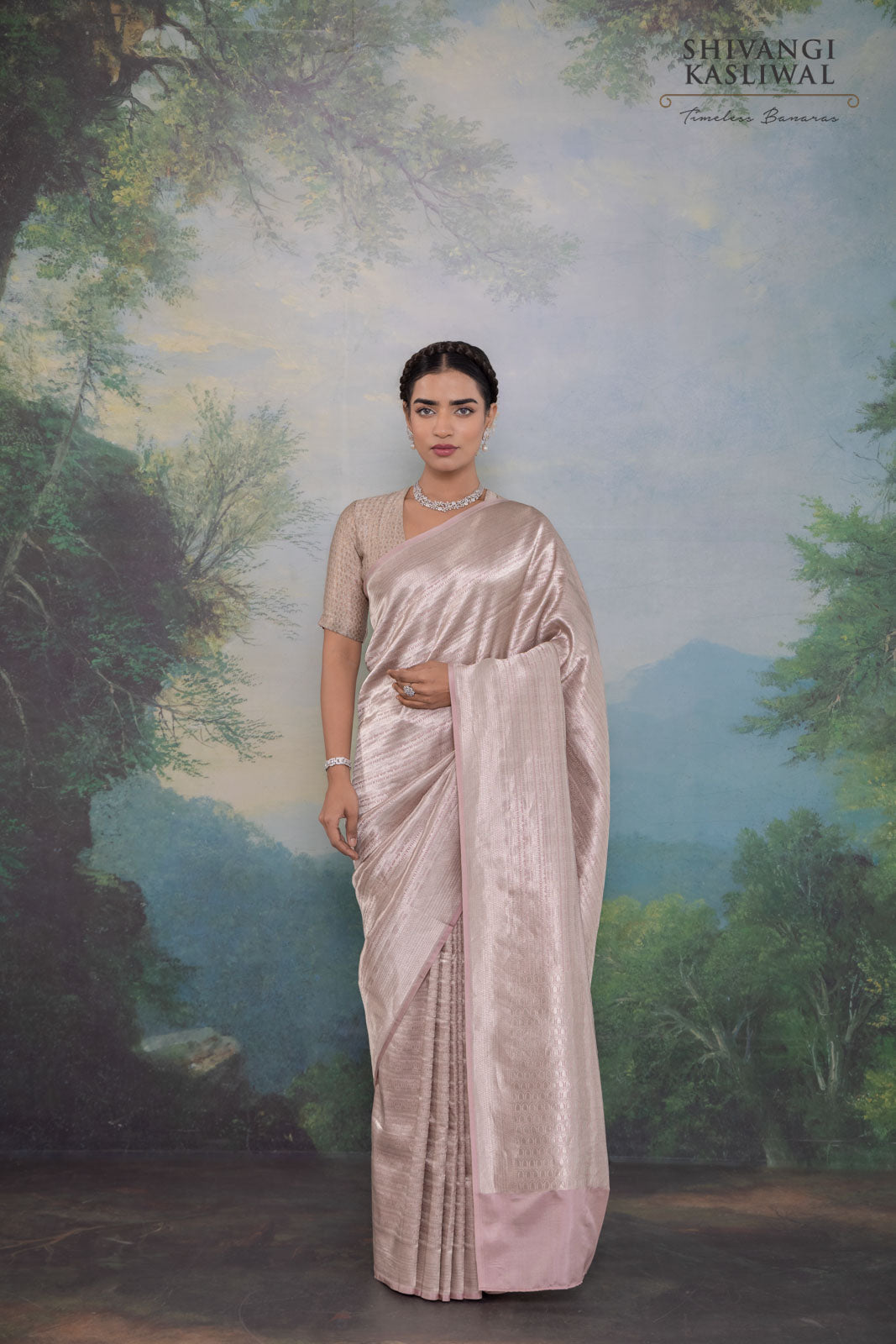 Light Onion Pink Handwoven Banarasi Silk Saree