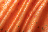 Orange Handwoven Banarasi Brocade Fabric