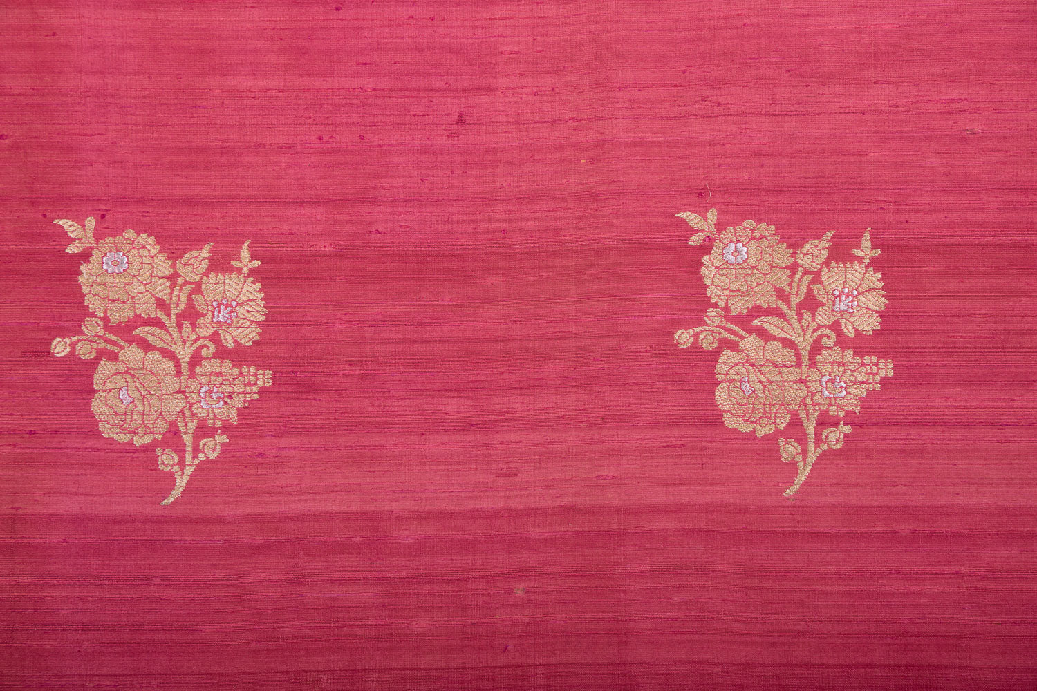 Pink Handwoven Banarasi Raw Silk Fabric