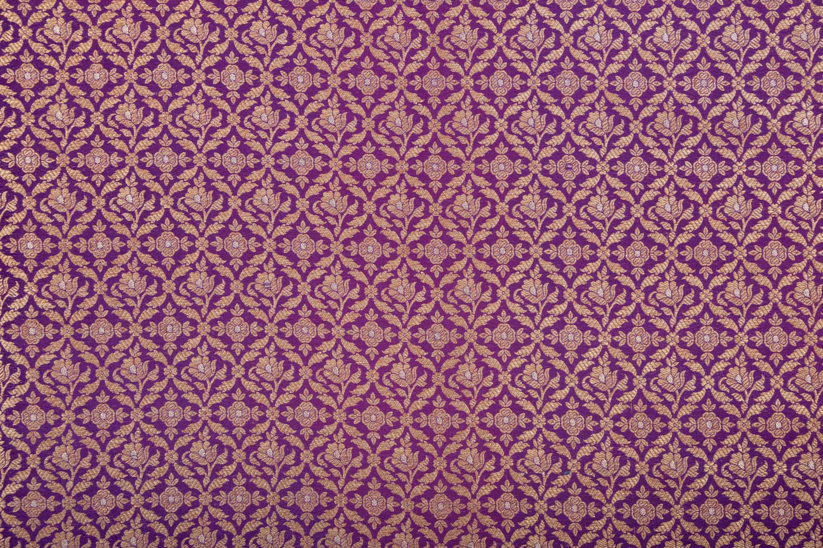 Purple Handwoven Banarasi Brocade Fabric