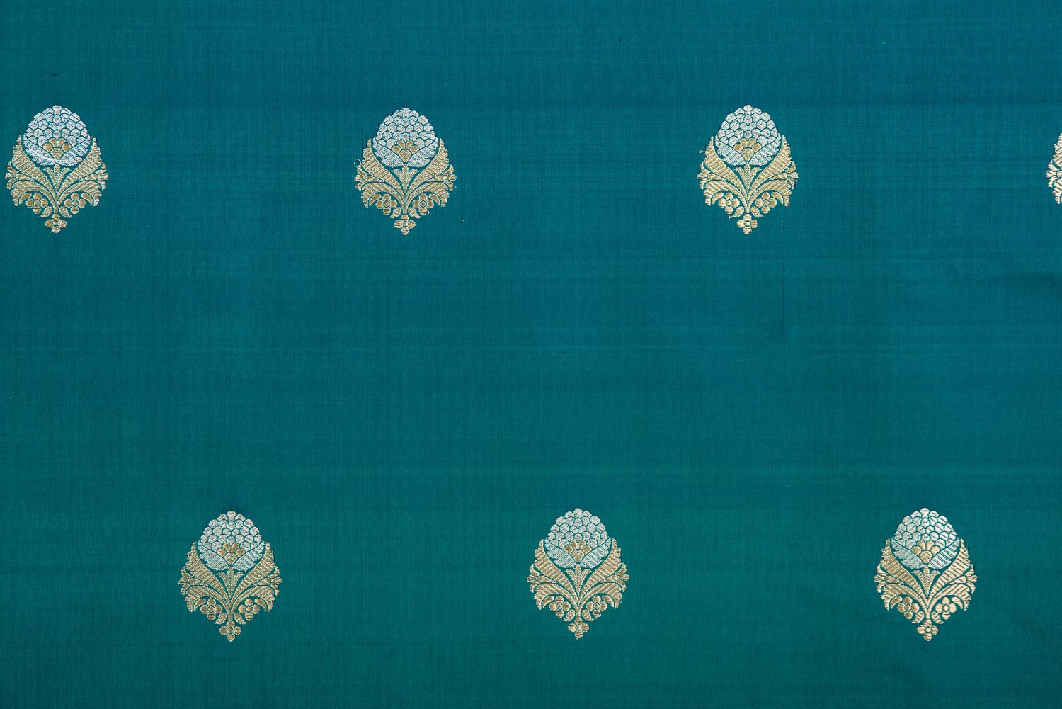 Green Dual Tone Handwoven Banarasi Silk Fabric