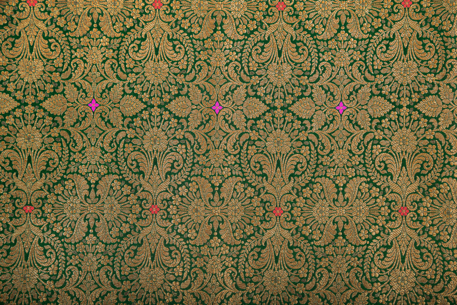 Green Handwoven Banarasi Brocade Fabric