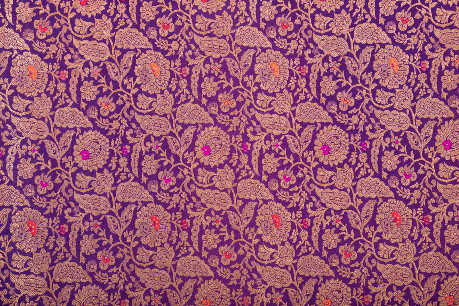 Magenta Pink Handwoven Banarasi Brocade Fabric