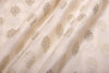 Off-White Handwoven Banarasi Chiniya Silk Fabric
