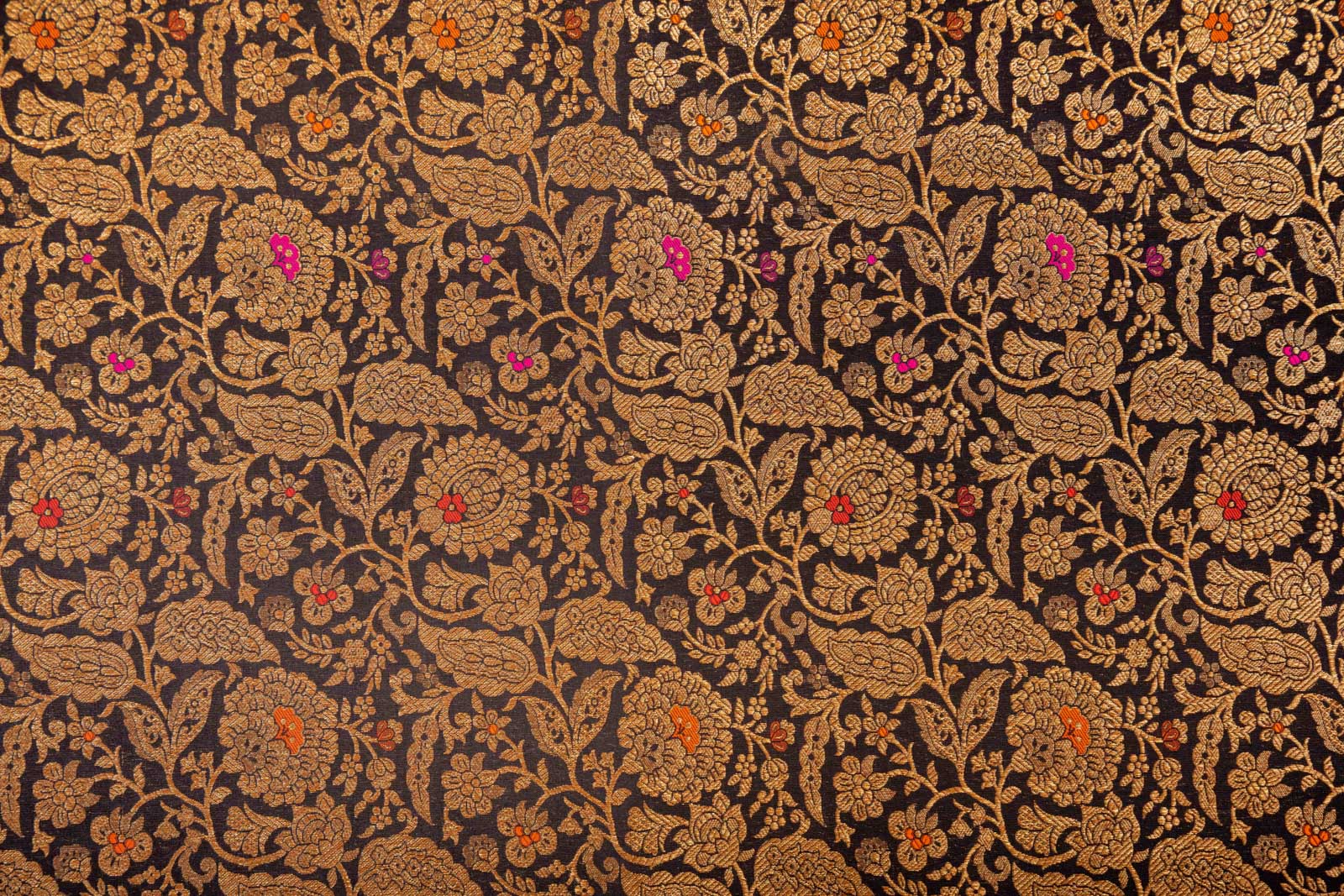 Black Handwoven Banarasi Brocade Fabric