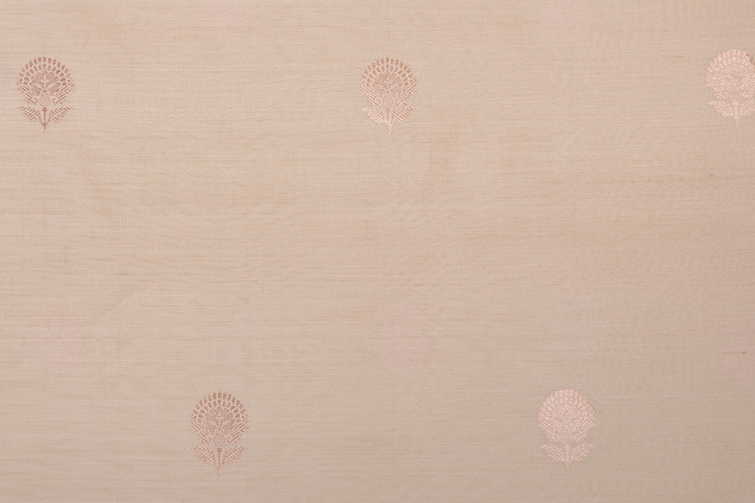 Off-White Handwoven Banarasi Chiniya Silk Fabric