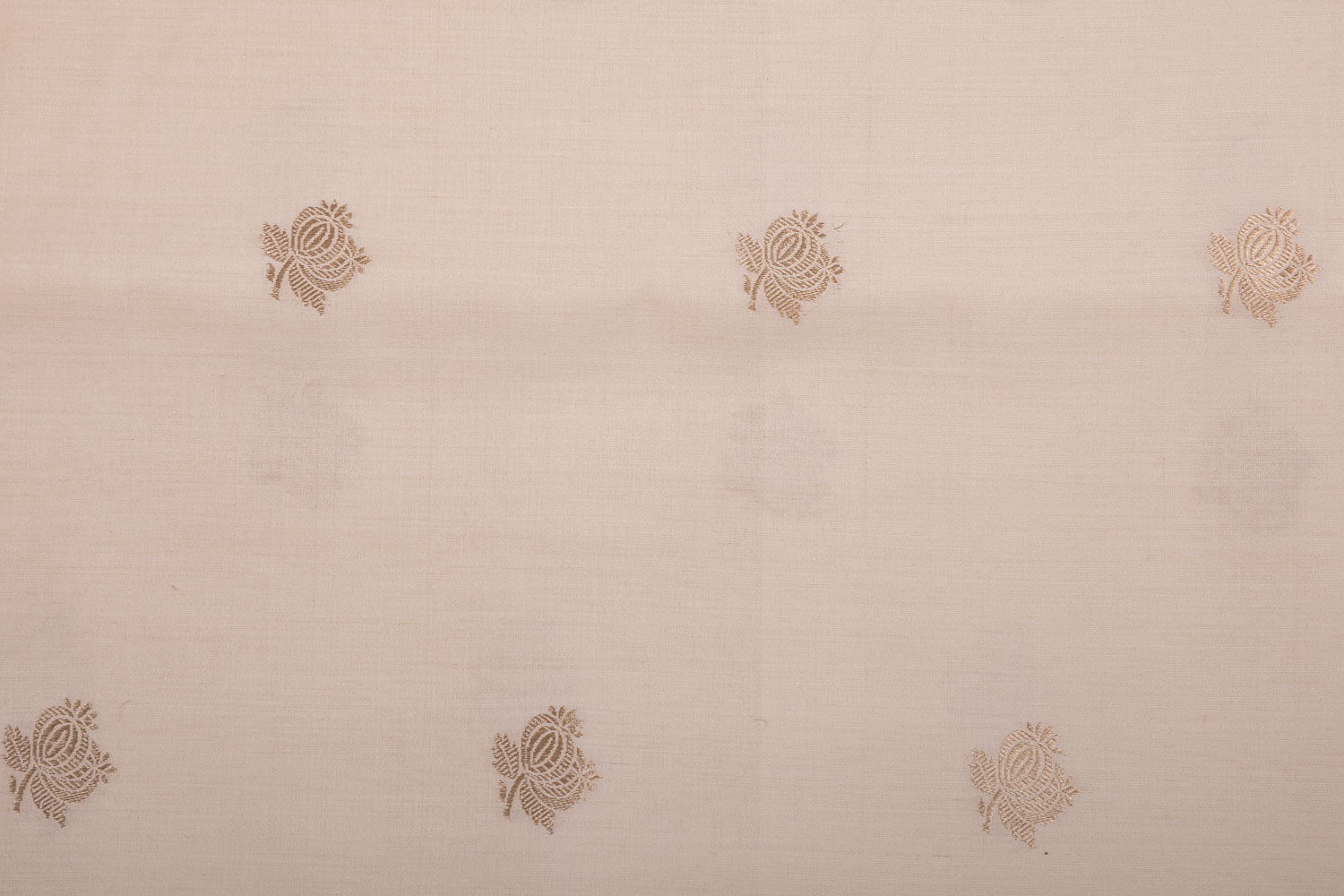 Off-White Handwoven Banarasi Chiniya Silk Fabric