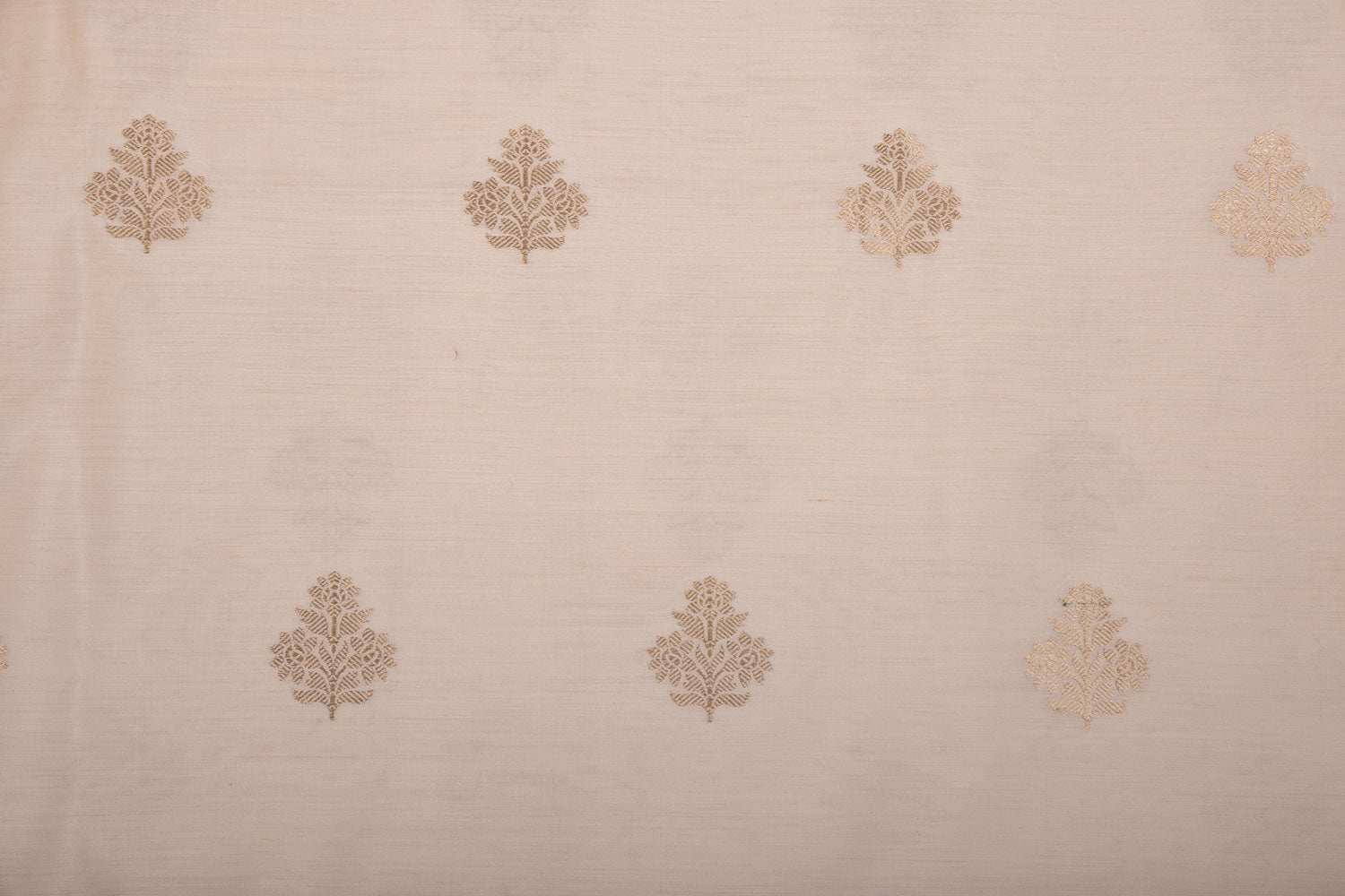 Off-White Handwoven Banarasi Chiniya Silk Fabric