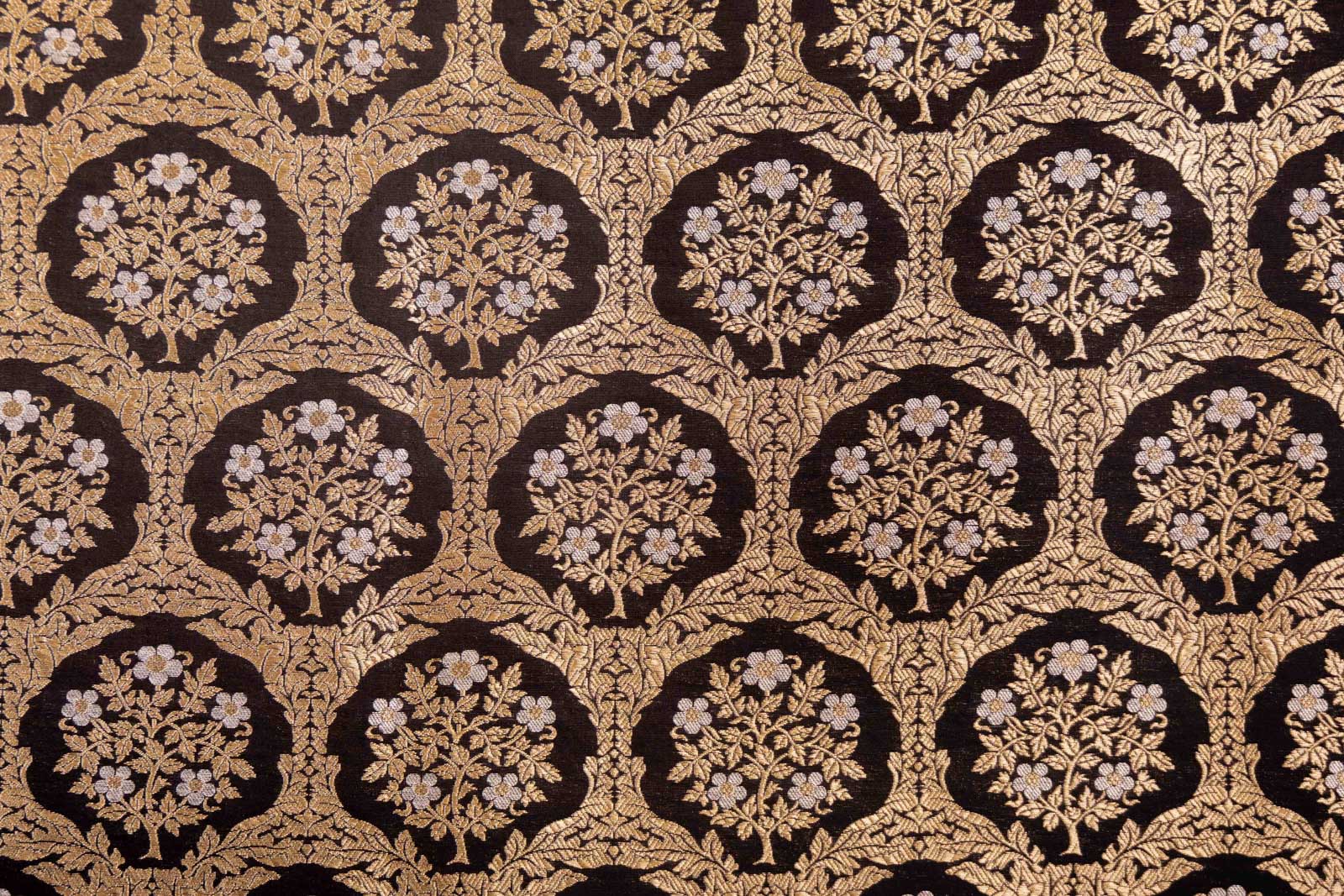 Black Handwoven Banarasi Silk Fabric